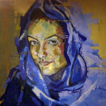 Lady in Blue, oil on canvas for sale by Jack Watto